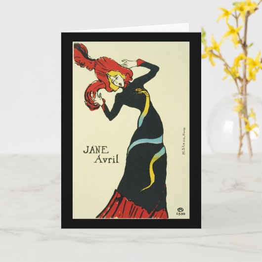 Toulouse-Lautrec Jane Avril Kaart (Gele Bloem)