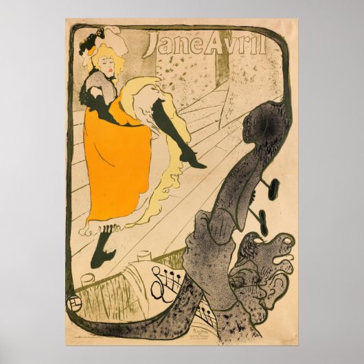 Toulouse-Lautrec Jane Avril  Lithograaf Poster (Voorkant)