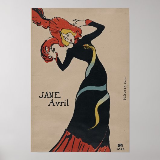 Toulouse-Lautrec Jane Avril Poster (Voorkant)