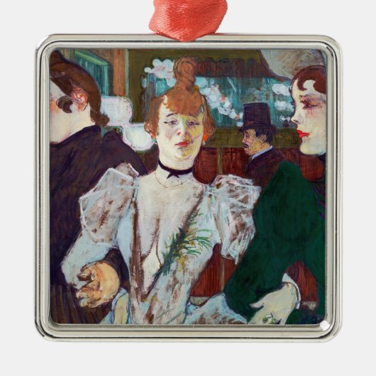 Toulouse-Lautrec - La Goulue bij de Rouge Metalen Ornament (Voorkant)