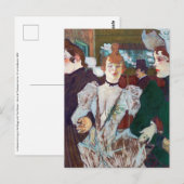 Toulouse-Lautrec - La Goulue die aankomt bij de Ro Briefkaart (Voorkant / Achterkant)