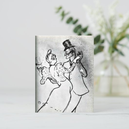 Toulouse-Lautrec - La Goulue en Valentin, Wals Briefkaart (Staand voorkant)