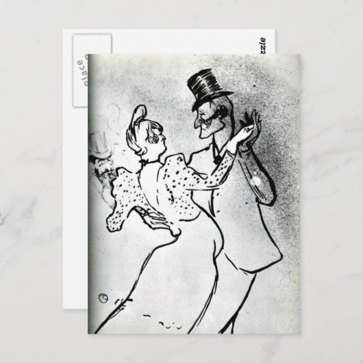 Toulouse-Lautrec - La Goulue en Valentin, Wals Briefkaart (Voorkant / Achterkant)