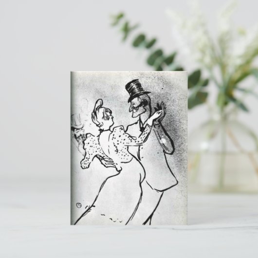 Toulouse-Lautrec: La Goulue en Valentin, Waltz Briefkaart (Staand voorkant)