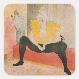 Toulouse-Lautrec - Mademoiselle Cha-u-kao Gezeten Vierkante Sticker