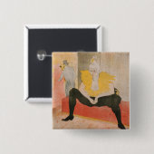 Toulouse-Lautrec - Mademoiselle Cha-u-kao Seated Vierkante Button 5,1 Cm (Voorkant /achterkant)