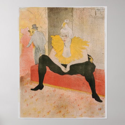 Toulouse-Lautrec - Mademoiselle Cha-u-kao Zittend Poster (Voorkant)