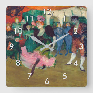 Toulouse-Lautrec - Marcelle Lender, Dansende Boler Vierkante Klok