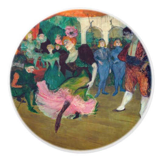 Toulouse-Lautrec - Marcelle Lender, Danser Bolero Keramische Knop (Voorkant)