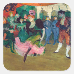 Toulouse-Lautrec - Marcelle Lender, Danser Bolero Vierkante Sticker