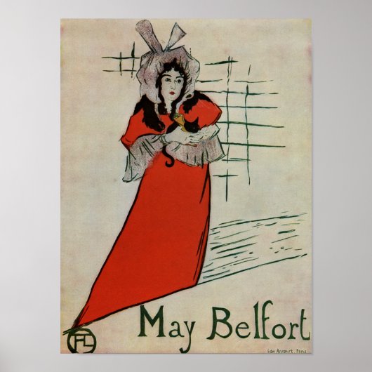 Toulouse Lautrec May Belfort 1895 Poster (Voorkant)