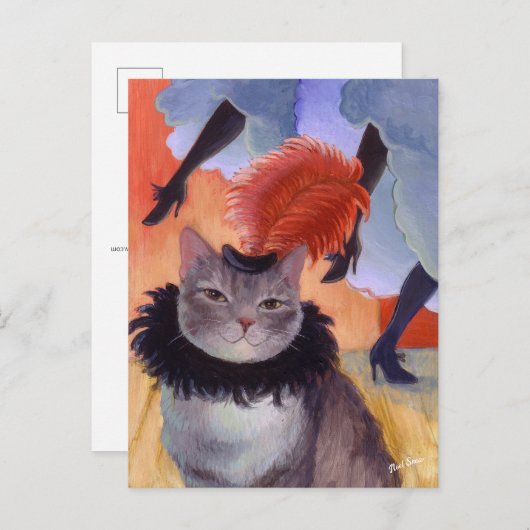 Toulouse-Lautrec Moulin Rouge Cat Briefkaart (Voorkant / Achterkant)