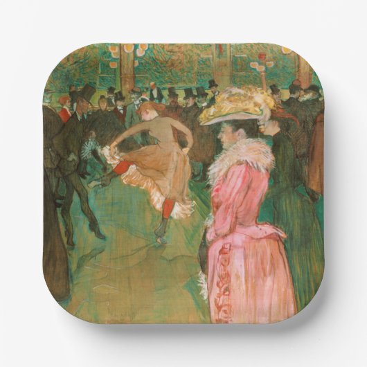Toulouse-Lautrec - Op de Rouge, de Dance Papieren Bordje (Voorkant)