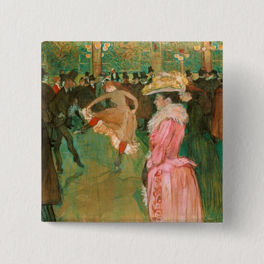 Toulouse-Lautrec - Op de Rouge, de Dance Vierkante Button 5,1 Cm (Voorkant)