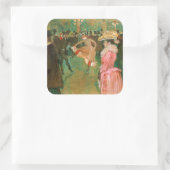 Toulouse-Lautrec - Op de Rouge, de Dance Vierkante Sticker (Tas)
