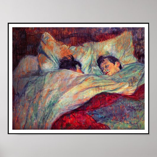 Toulouse-Lautrec - Paar in bed Poster (Voorkant)