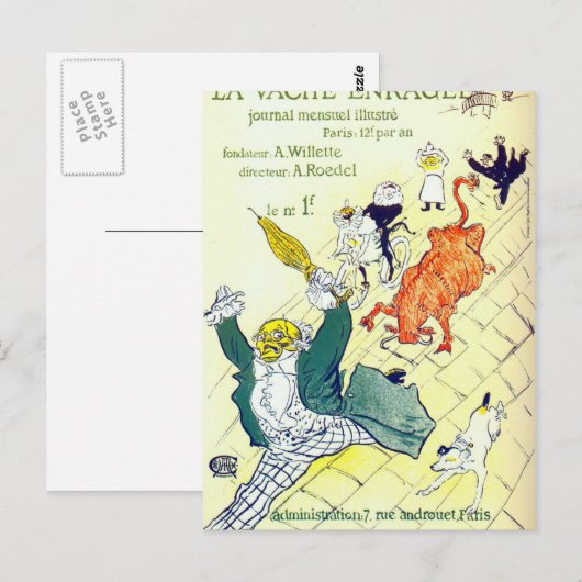 Toulouse Lautrec Poster Art Briefkaart (Voorkant / Achterkant)