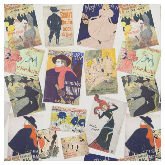 Toulouse-Lautrec Posters Pattern Stof (Swatch)