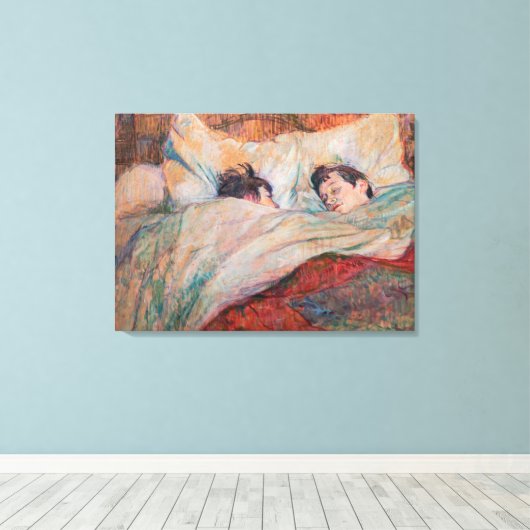 Toulouse-Lautrec - The Bed Canvas Afdruk (Insitu (Houten vloer))