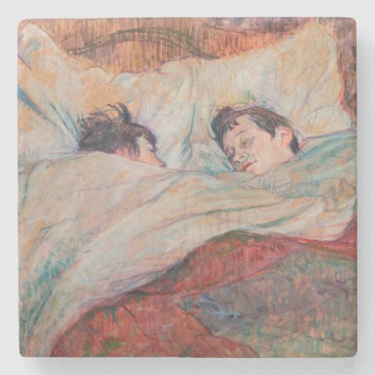 Toulouse-Lautrec - The Bed Stenen Onderzetter (Voorkant)