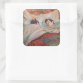 Toulouse-Lautrec - The Bed Vierkante Sticker (Tas)