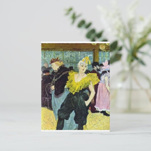 Toulouse Lautrec The Clowness  afbeelding, Briefkaart (Staand voorkant)