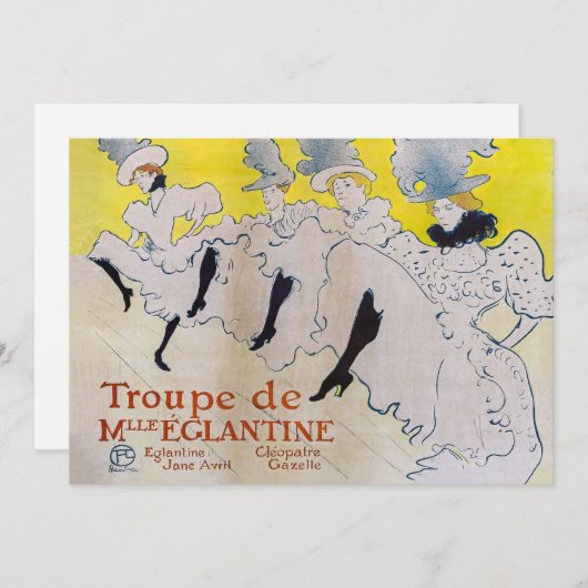 Toulouse-Lautrec - Troupe de Mlle Eglantine Bedankkaart (Voorkant / Achterkant)