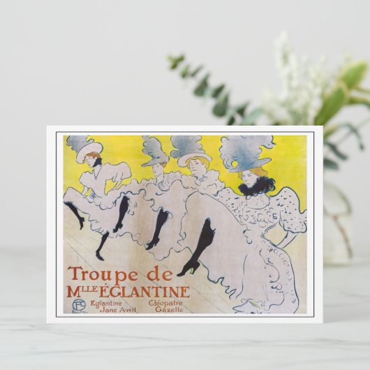 Toulouse-Lautrec - Troupe de Mlle Eglantine Bedankkaart (Staand voorkant)