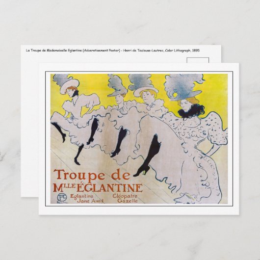 Toulouse-Lautrec - Troupe de Mlle Eglantine Briefkaart (Voorkant / Achterkant)