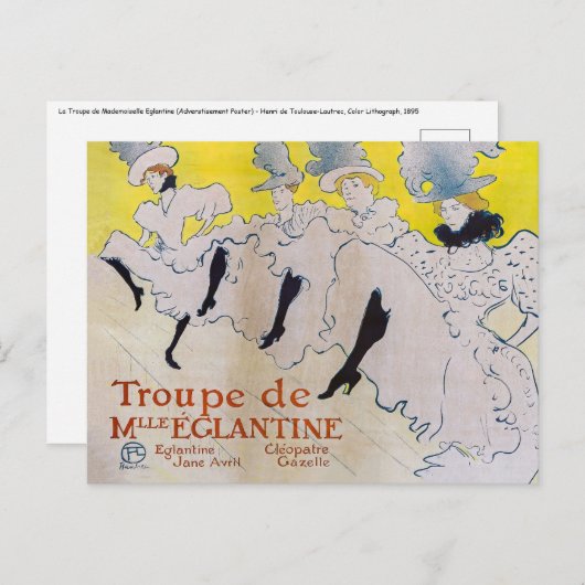 Toulouse-Lautrec - Troupe de Mlle Eglantine Briefkaart (Voorkant / Achterkant)
