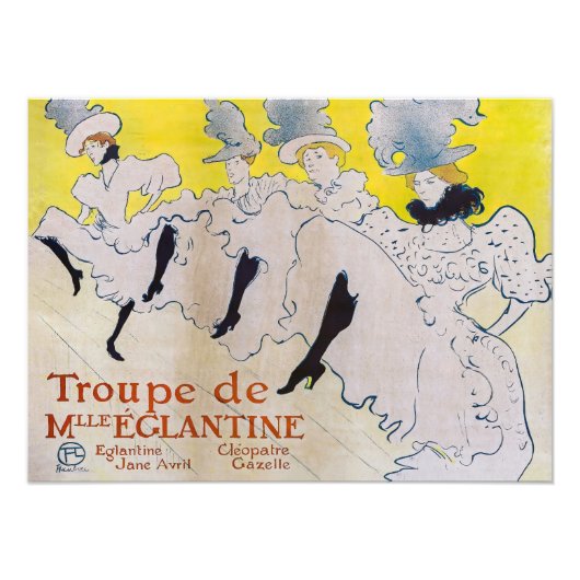 Toulouse-Lautrec - Troupe de Mlle Eglantine Foto Afdruk (Voorkant)