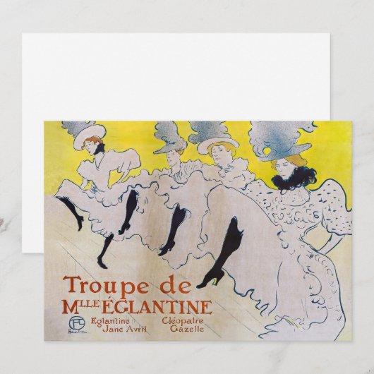 Toulouse-Lautrec - Troupe de Mlle Eglantine Kaart (Voorkant / Achterkant)
