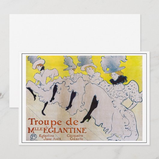 Toulouse-Lautrec - Troupe de Mlle Eglantine Kaart (Voorkant / Achterkant)