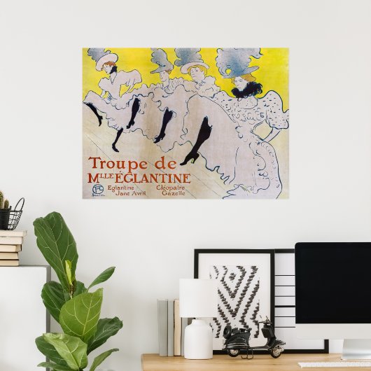 Toulouse-Lautrec - Troupe de Mlle Eglantine Poster (Thuiskantoor)