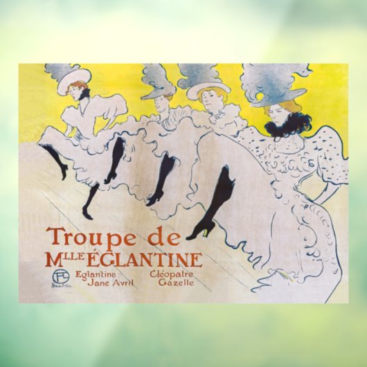 Toulouse-Lautrec - Troupe de Mlle Eglantine Raamsticker (Vel 3)