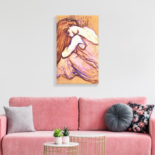 Toulouse-Lautrec - Vrouw kammen haar Canvas Afdruk (Insitu (Woonkamer))
