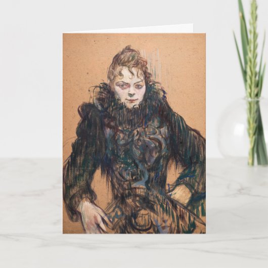 Toulouse-Lautrec - Vrouw met een zwarte boa Kaart (Voorkant)