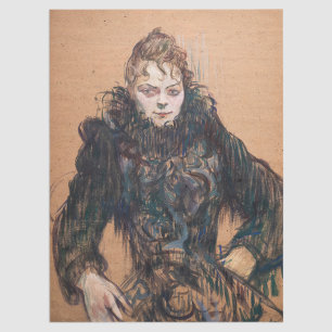 Toulouse-Lautrec - Vrouw met een zwarte boa Tissuepapier