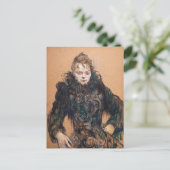 Toulouse-Lautrec - Vrouw met zwarte boa Briefkaart (Staand voorkant)