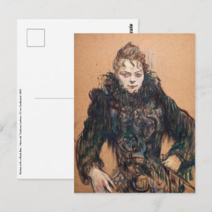 Toulouse-Lautrec - Vrouw met zwarte boa Briefkaart