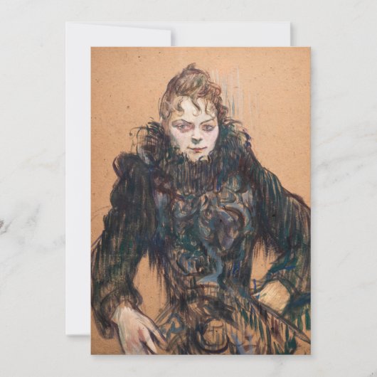 Toulouse-Lautrec - Vrouw met zwarte boa Kaart (Voorkant)