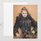 Toulouse-Lautrec - Vrouw met zwarte boa Kaart (Voorkant / Achterkant)