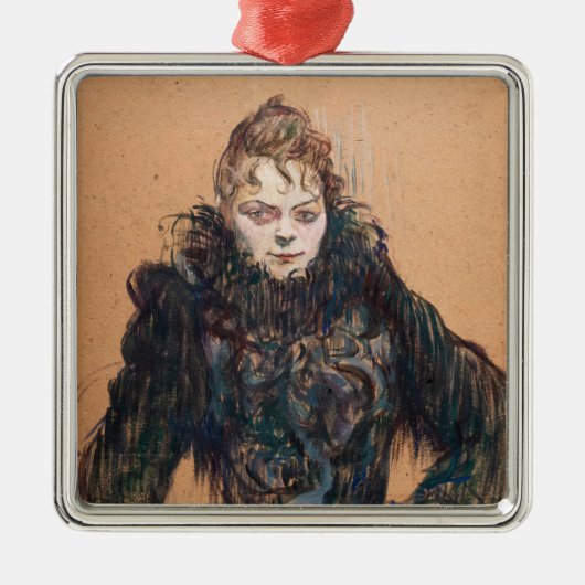 Toulouse-Lautrec - Vrouw met zwarte boa Metalen Ornament (Voorkant)