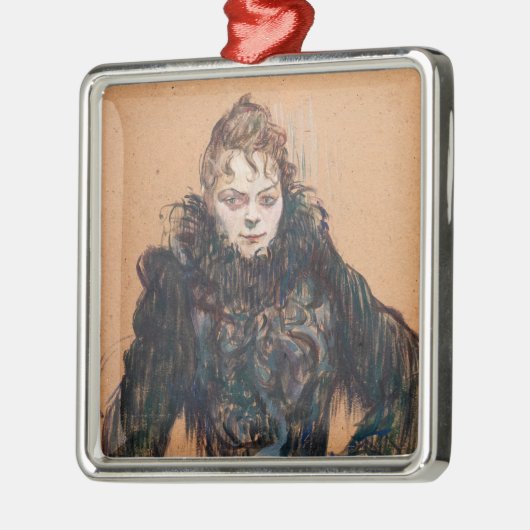 Toulouse-Lautrec - Vrouw met zwarte boa Metalen Ornament (Links)