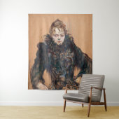 Toulouse-Lautrec - Vrouw met zwarte boa Wandkleed (In situ)