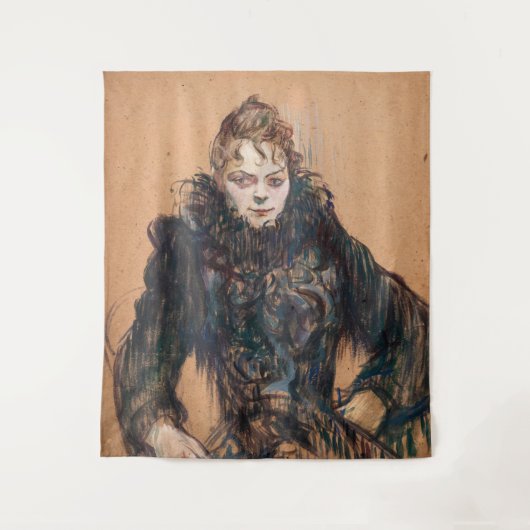 Toulouse-Lautrec - Vrouw met zwarte boa Wandkleed (Voorkant)