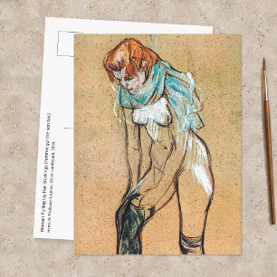 Toulouse-Lautrec - Vrouw trekt haar kousen aan Briefkaart
