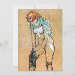 Toulouse-Lautrec - Vrouw trekt haar kousen aan Kaart