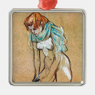 Toulouse-Lautrec - Vrouw trekt haar kousen aan Metalen Ornament