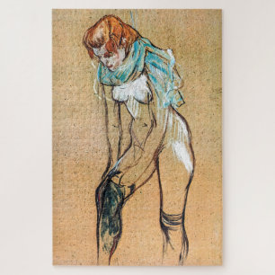 Toulouse-Lautrec - Vrouw trekt haar kousen op Legpuzzel